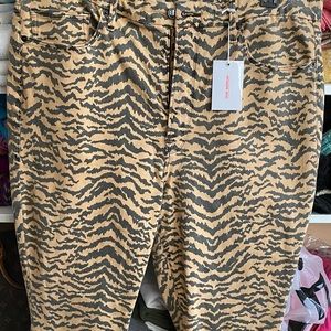 Good American tiger pattern jeans. Brand new, never worn. No tags.